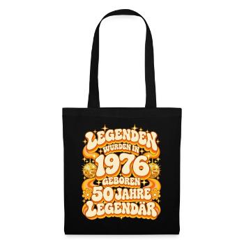 1976 Legenden 50. Geburtstag 70er Disco - Stoffbeutel - Schwarz - Vorne