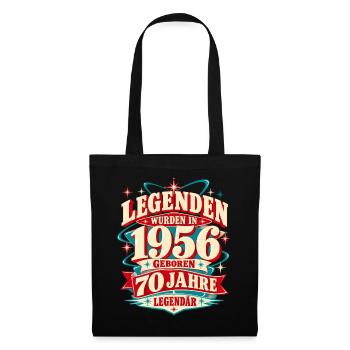 1956 Legenden 70. Geburtstag 50er Retro - Stoffbeutel - Schwarz - Vorne