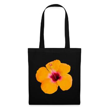 Orangene Hibiskusblüte Hibiscus Y2K Aesthetic - Stoffbeutel - Schwarz - Vorne