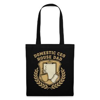 Domestic CEO Hausvater Design - Stoffbeutel - Schwarz - Vorne