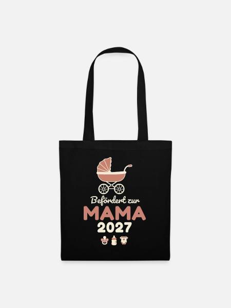 Befördert zur Mama 2027 – Süß - Stoffbeutel - Schwarz