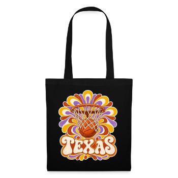 Texas Hoop Psychedelische Blüten - Stoffbeutel - Schwarz - Vorne
