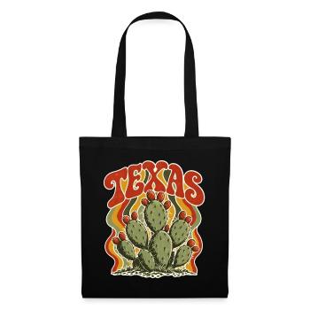 Texas Kaktus Retro Flair - Stoffbeutel - Schwarz - Vorne