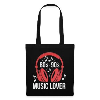 80er-90er-jahre-musikliebhaber-retro-kopfhörer - Stoffbeutel - Schwarz - Vorne