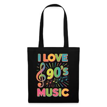 Ich Liebe 90er-Jahre-Musik, Retro-Neunziger-Jahre - Stoffbeutel - Schwarz - Vorne