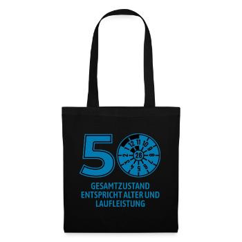 HU November 2026 - 50 Jahre - Geburtstag Geschenk - Stoffbeutel - Schwarz - Vorne