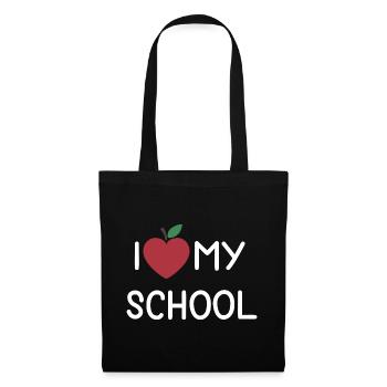Ich liebe meine Schule - Stoffbeutel - Schwarz - Vorne