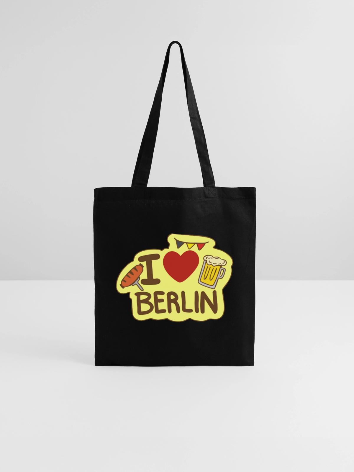 Ich liebe Berlin - Stoffbeutel - Schwarz - Vorne