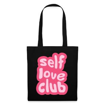 Selbst Love Club Typografisch - Stoffbeutel - Schwarz - Vorne