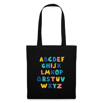 Lebendiges Alphabet - Stoffbeutel - Schwarz - Vorne