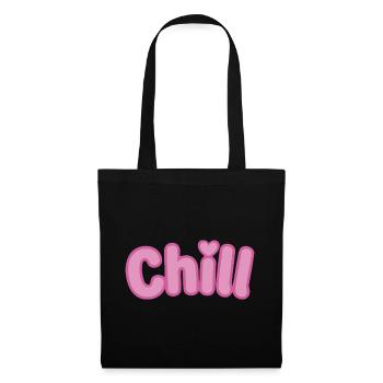 Chill Pink Bubbles Weiche Typografie - Stoffbeutel - Schwarz - Vorne