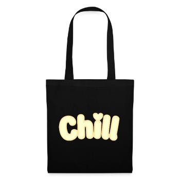 Chill Pastel Gelb Weiche Typografie - Stoffbeutel - Schwarz - Vorne