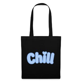 Chill Pastel Blue Bubble Text - Stoffbeutel - Schwarz - Vorne
