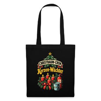 Christbaum-Crew Kerzen-Wächter - Stoffbeutel - Schwarz - Vorne