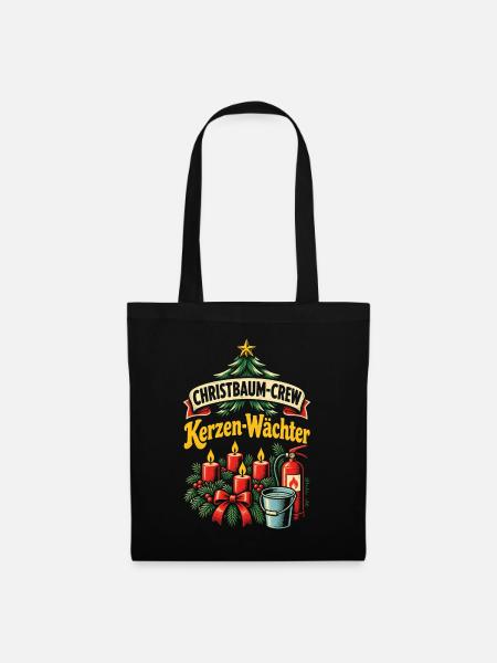 Christbaum-Crew Kerzen-Wächter - Stoffbeutel - Schwarz