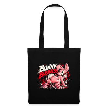 Bunny Business Hase - Stoffbeutel - Schwarz - Vorne