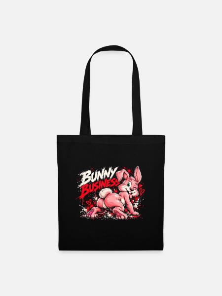 Bunny Business Hase - Stoffbeutel - Schwarz