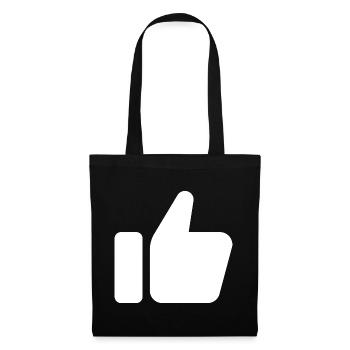 Like Hand Symbol, Daumen hoch, Gefällt mir - Stoffbeutel - Schwarz - Vorne