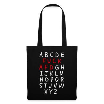 ABC MIT FCK AFD WORTWITZ, FCK NZS, NO NZS, NO AFD - Stoffbeutel - Schwarz - Vorne