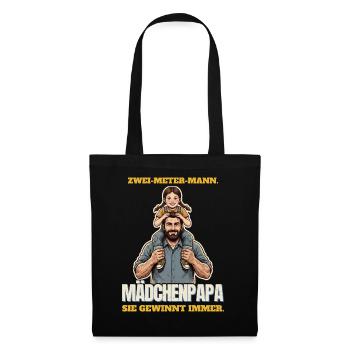 Zwei-Meter-Mann und Mädchenpapa - Stoffbeutel - Schwarz - Vorne