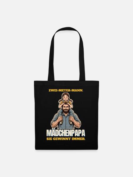 Zwei-Meter-Mann und Mädchenpapa - Stoffbeutel - Schwarz