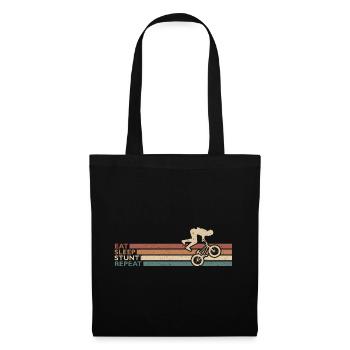 Eat Sleep Stunt Repeat BMX Design Für BMX Biker - Stoffbeutel - Schwarz - Vorne