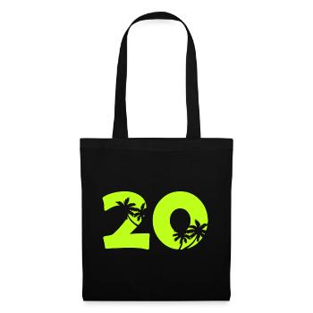 20er Tropenpalmen Retro - Stoffbeutel - Schwarz - Vorne
