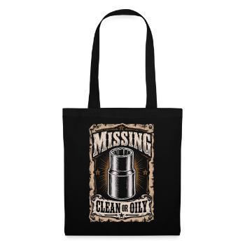 Missing clean or oily Car lover car guy mechanic - Stoffbeutel - Schwarz - Vorne