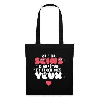 Sag deinen Brüsten Humor Paar - Stoffbeutel - Schwarz - Vorne