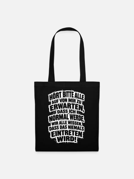 Lustiger Spruch Hört bitte alle auf, von mir zu... - Stoffbeutel - Schwarz