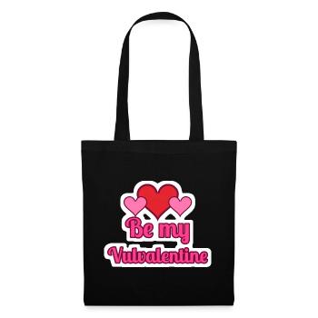 Be my Vulvalentine Valentinstag Sticker - Stoffbeutel - Schwarz - Vorne