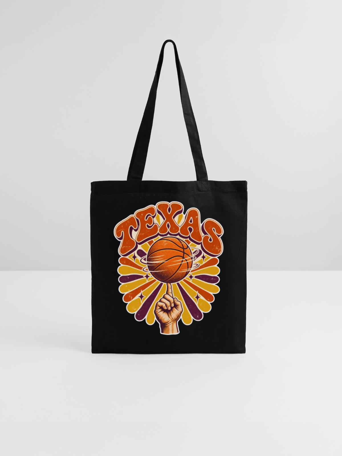 Texas Basketball Psychedelisch Burst - Stoffbeutel - Schwarz - Vorne