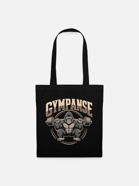 Gympanse Gewichtheber Bodybuilding - Stoffbeutel - Schwarz