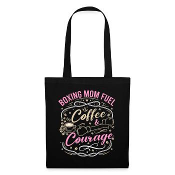 Boxing Mom Fuel Coffee & Courage Gloves Boxing - Stoffbeutel - Schwarz - Vorne