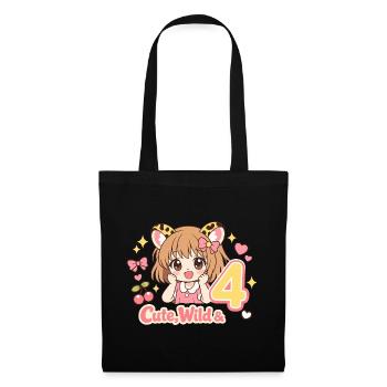 Cute Wild & 4 Leopard Girl Theme - Stoffbeutel - Schwarz - Vorne