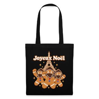 Joyeux Noël – Rebellische Lebkuchen in Paris - Stoffbeutel - Schwarz - Vorne