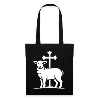 Lamm am Kreuz - Stoffbeutel - Schwarz - Vorne