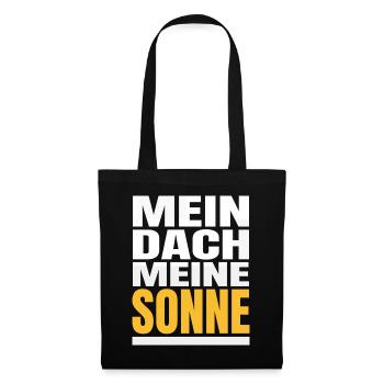 Solarstrom Statement Mein Dach meine Sonne - Stoffbeutel - Schwarz - Vorne