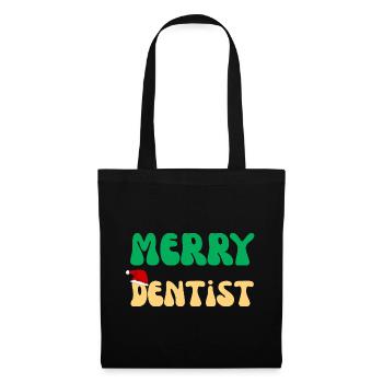 Zahnarzt Weihnachts-Dentalhygieniker Weihnachtsgeschenk - Stoffbeutel - Schwarz - Vorne