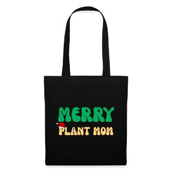 Fröhliche Pflanzenmama Weihnachtsgeschenk Pflanzenliebhaber Feiertag - Stoffbeutel - Schwarz - Vorne