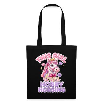 This Girl Loves Hobby Horsing Steckenpferd - Stoffbeutel - Schwarz - Vorne
