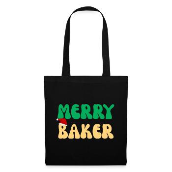 Frohe Baker Weihnachtsschürze Schürzenpullover Feiertagsgeschenk - Stoffbeutel - Schwarz - Vorne
