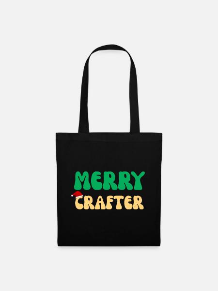 Fröhliches Bastelhandwerker-Weihnachtsgeschenk Retro-DIY-Stricken Ho - Stoffbeutel - Schwarz
