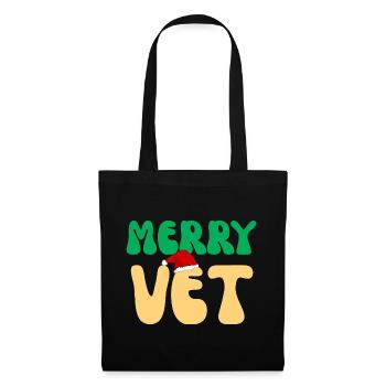 Süßes frohes Vet-Weihnachten Tierarzt-Techniker-Pullover Feiertag G - Stoffbeutel - Schwarz - Vorne