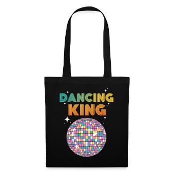 Dancing King Discokugel Vintage Geburtstag Party - Stoffbeutel - Schwarz - Vorne