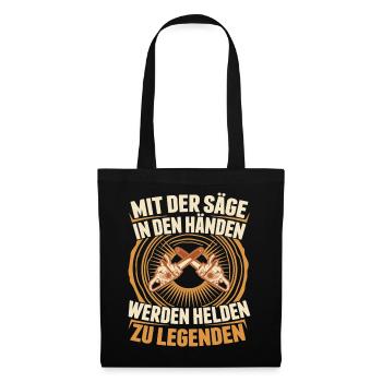 Sägehelden Legenden Entstehung - Stoffbeutel - Schwarz - Vorne