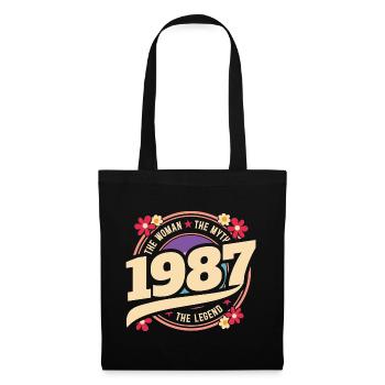 1987 40-jähriges Jubiläum Vintage Woman - Stoffbeutel - Schwarz - Vorne