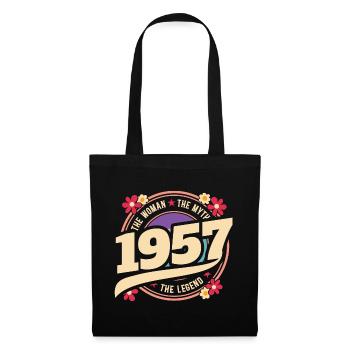 1957 70 Jahre Jubiläum Vintage Woman - Stoffbeutel - Schwarz - Vorne