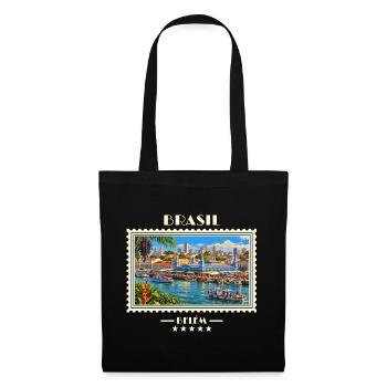 Brasilien Belém Vintage Reisemarke - Stoffbeutel - Schwarz - Vorne