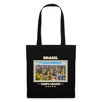 Brasilien Campo Grande Vintage Reisemarke - Stoffbeutel - Schwarz - Vorne